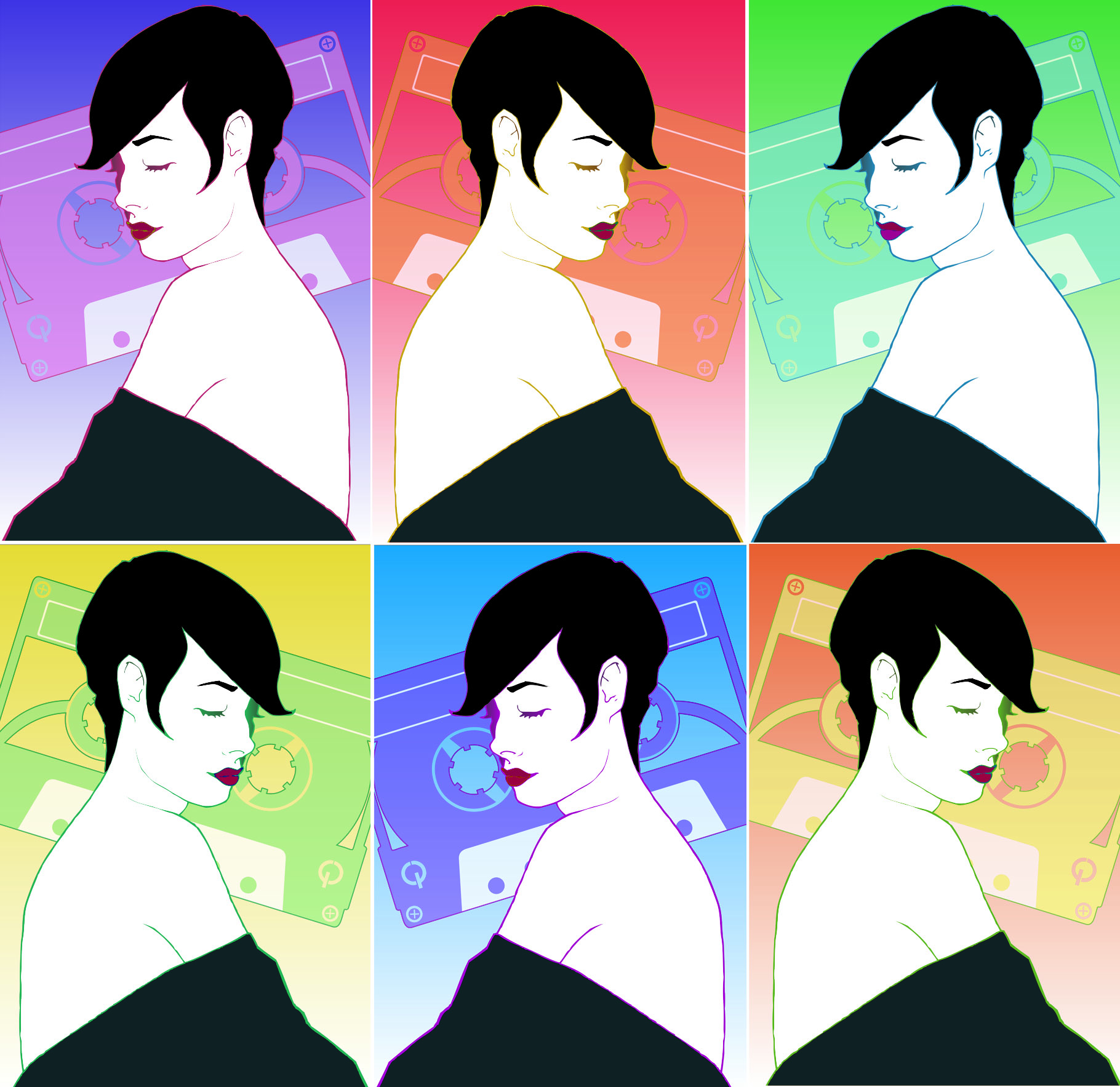 Les six couleurs de l’illustration L’80s Night